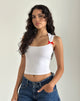 Immagine di Jiniso Top in bianco con fiocchi rossi