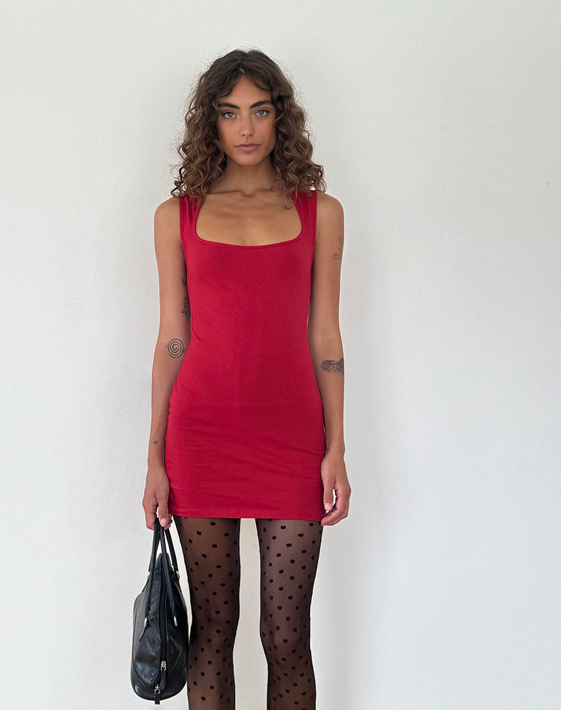 Jinsuen Mini Abito Bodycon in Rosso Adrenalina