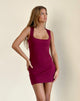 image of Jinsuen Bodycon Mini Dress in Lycra Burgundy