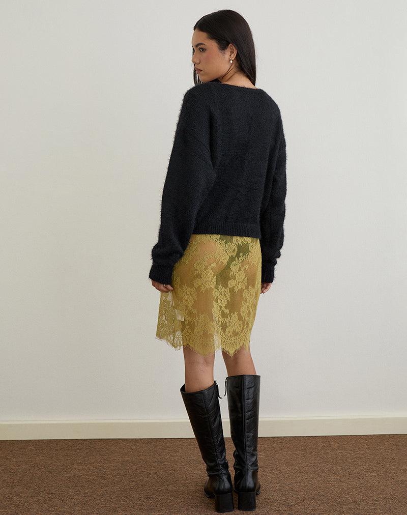 Immagine di Jiyo Cardigan arricciato in maglia nero