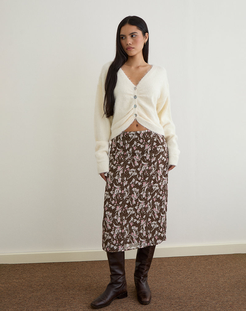 Immagine di Jiyo Cardigan arricciato in maglia avorio