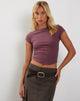 Immagine di Jojes - Tee con orlo a T in cotone e canapa - Mauve