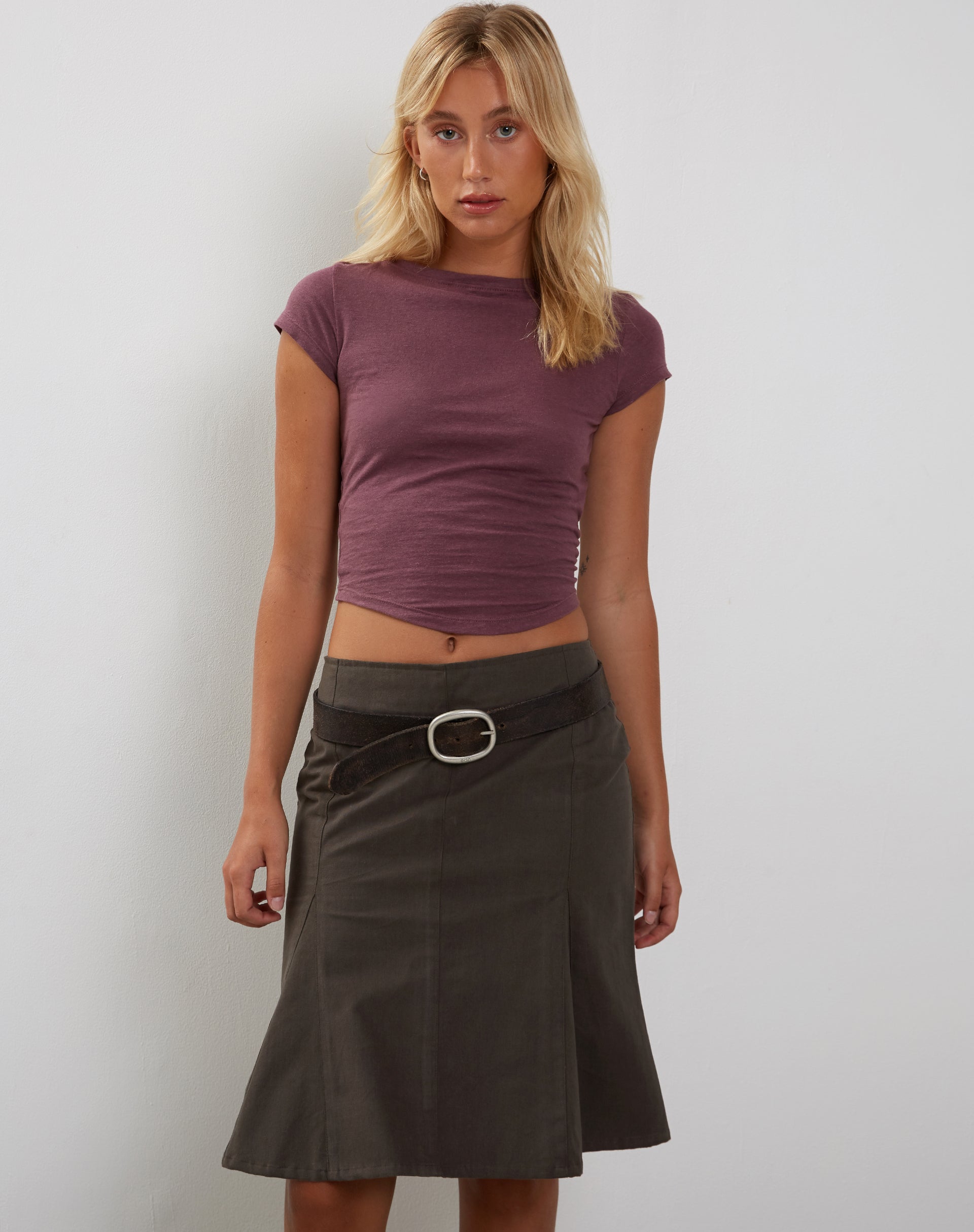 Immagine di Jojes - Tee con orlo a T in cotone e canapa - Mauve