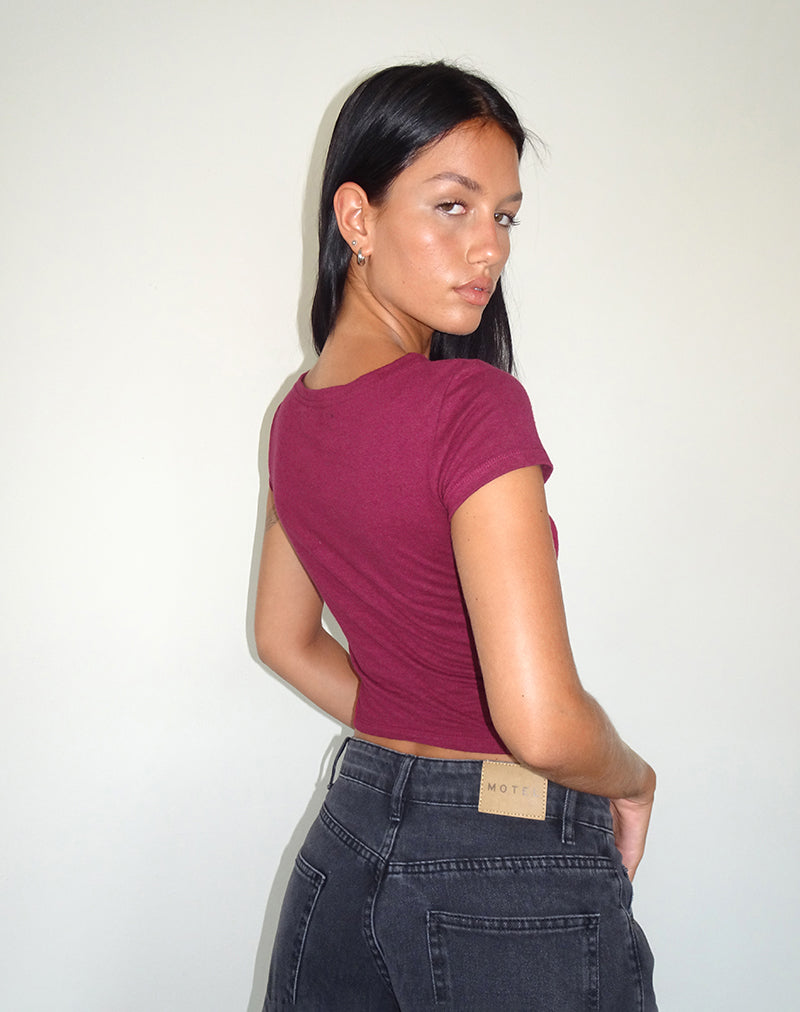Immagine di Jojes Jersey Tee in Borgogna