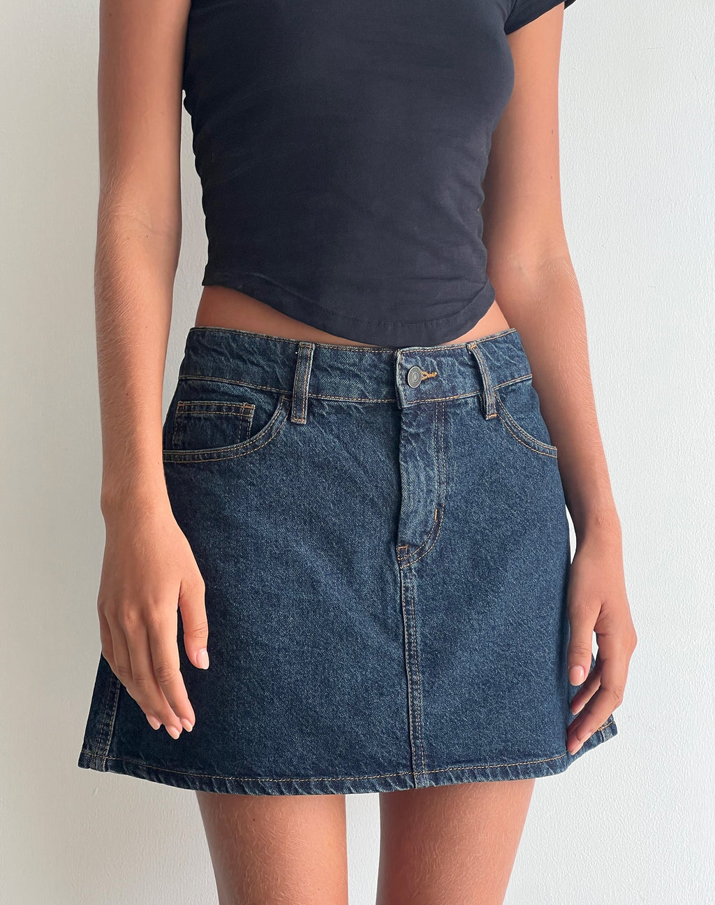 Gonna Mini A-Line in Denim Indigo