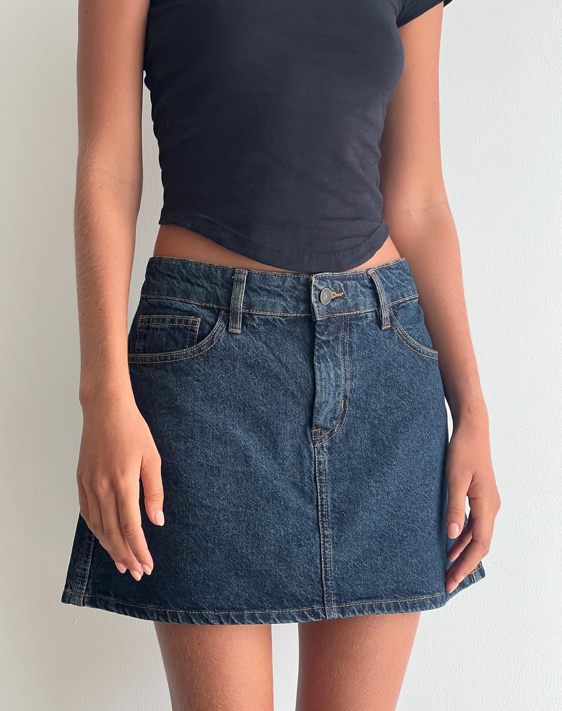 Immagine di Gonna Mini A-Line in Denim Indaco