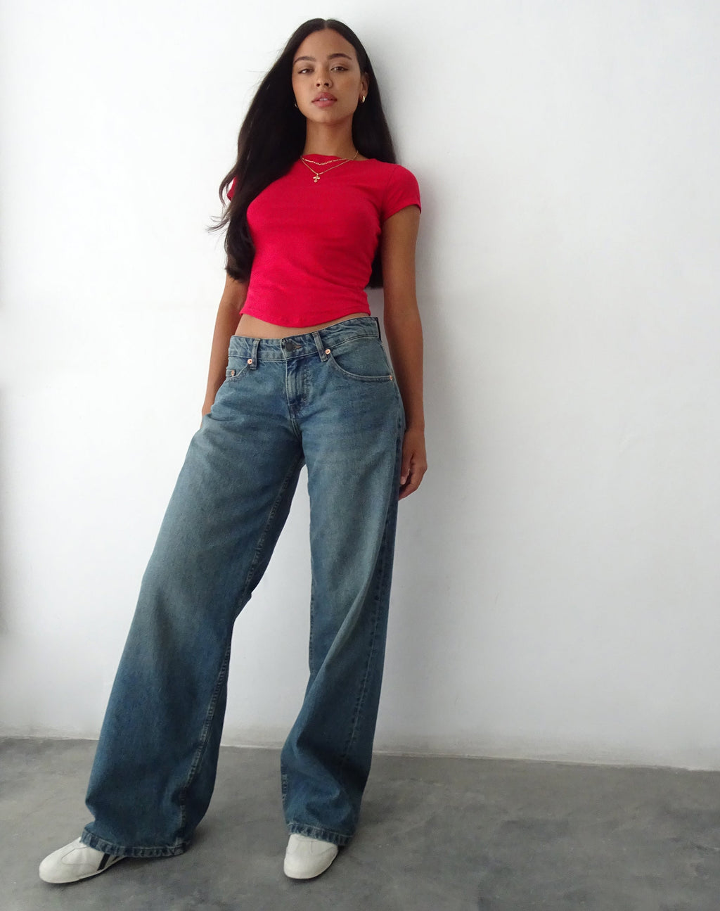 Jojes - T-shirt in jersey rosso tango