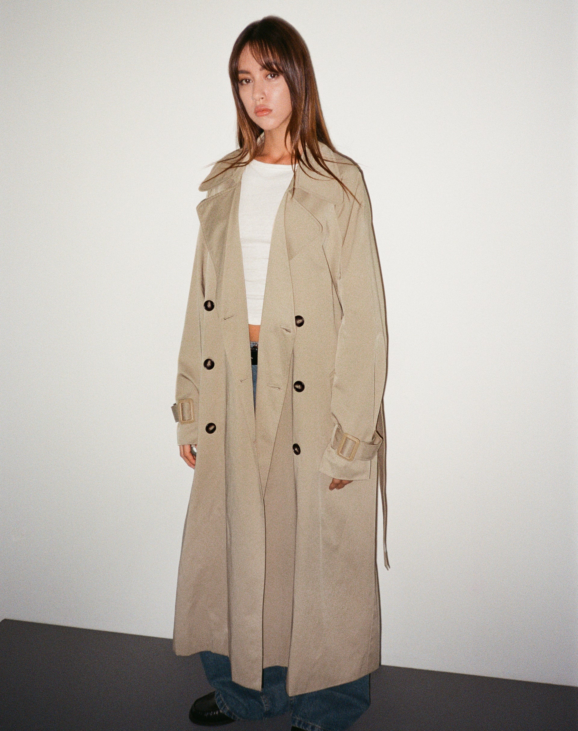 Immagine di Orcati Cappotto Trench Doppio Petto in Tan