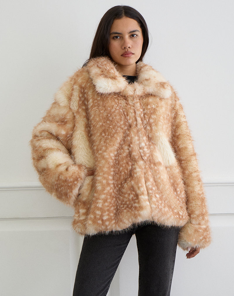 Giacca Joji con stampa Bambi beige