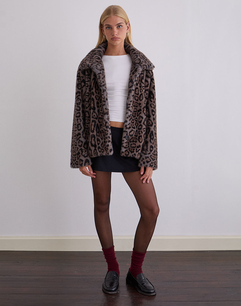 Giacca Joji in leopardo grigio caldo