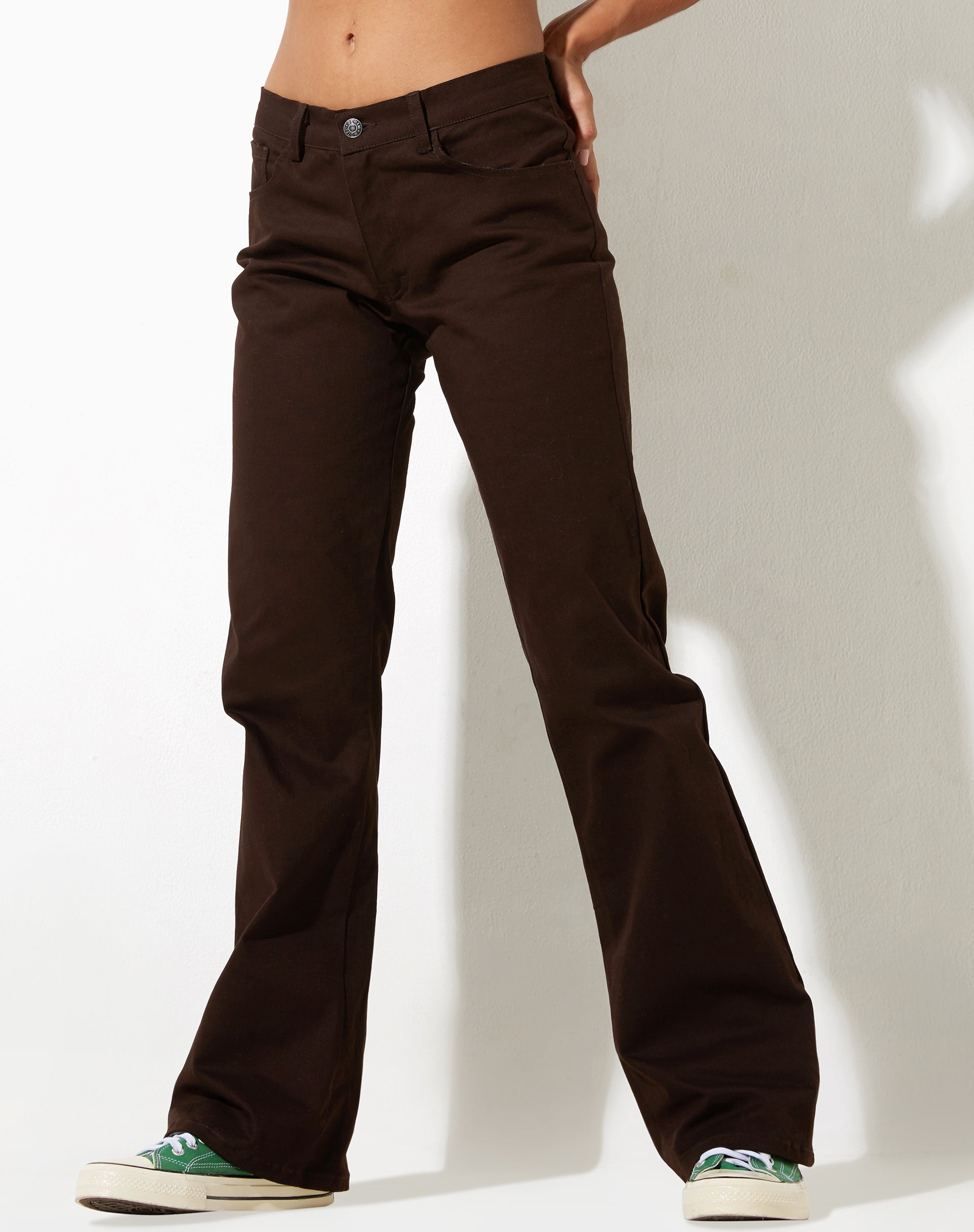 immagine di Pantaloni Jopan Flare in Twill Bitter Chocolate