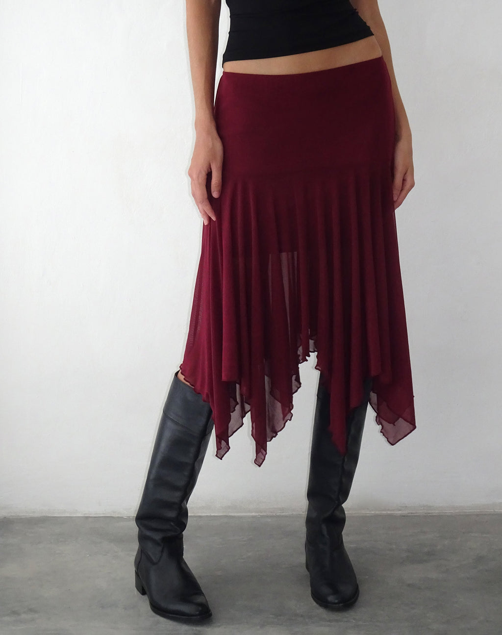 Jovali - Gonna midi a vita bassa in maglia marrone