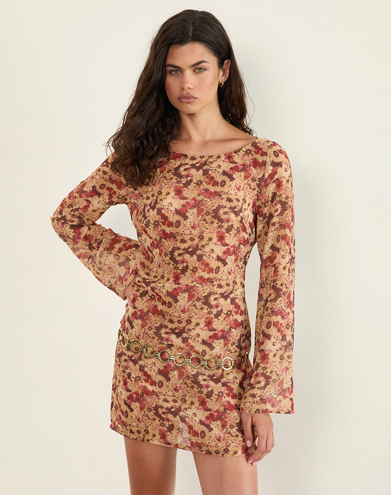 Immagine di Jovia Mini Dress in Chiffon Rusty Flower