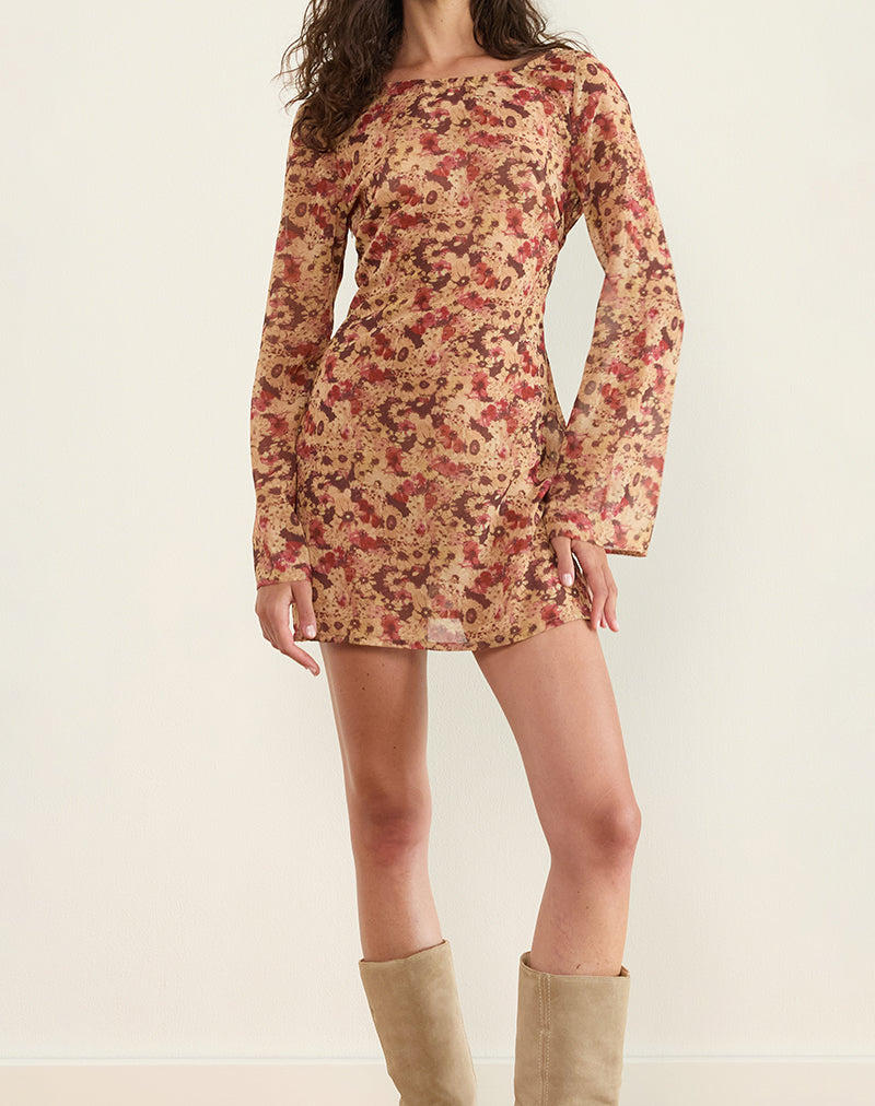 Immagine di Jovia Mini Dress in Chiffon Rusty Flower