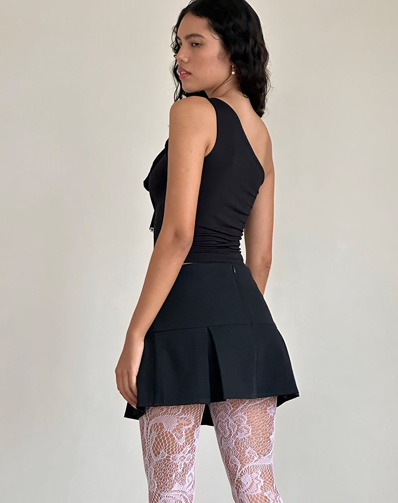 Immagine di Jovie One Shoulder Slinky Bow Top in nero