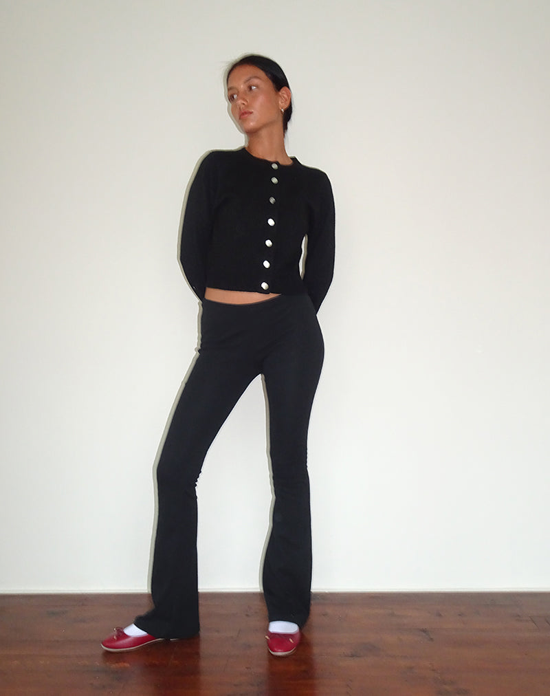 Immagine di Joxiel Pantalone svasato a coste morbide in nero
