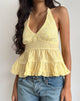 Immagine di Juanita Frill Halterneck Top in giallo