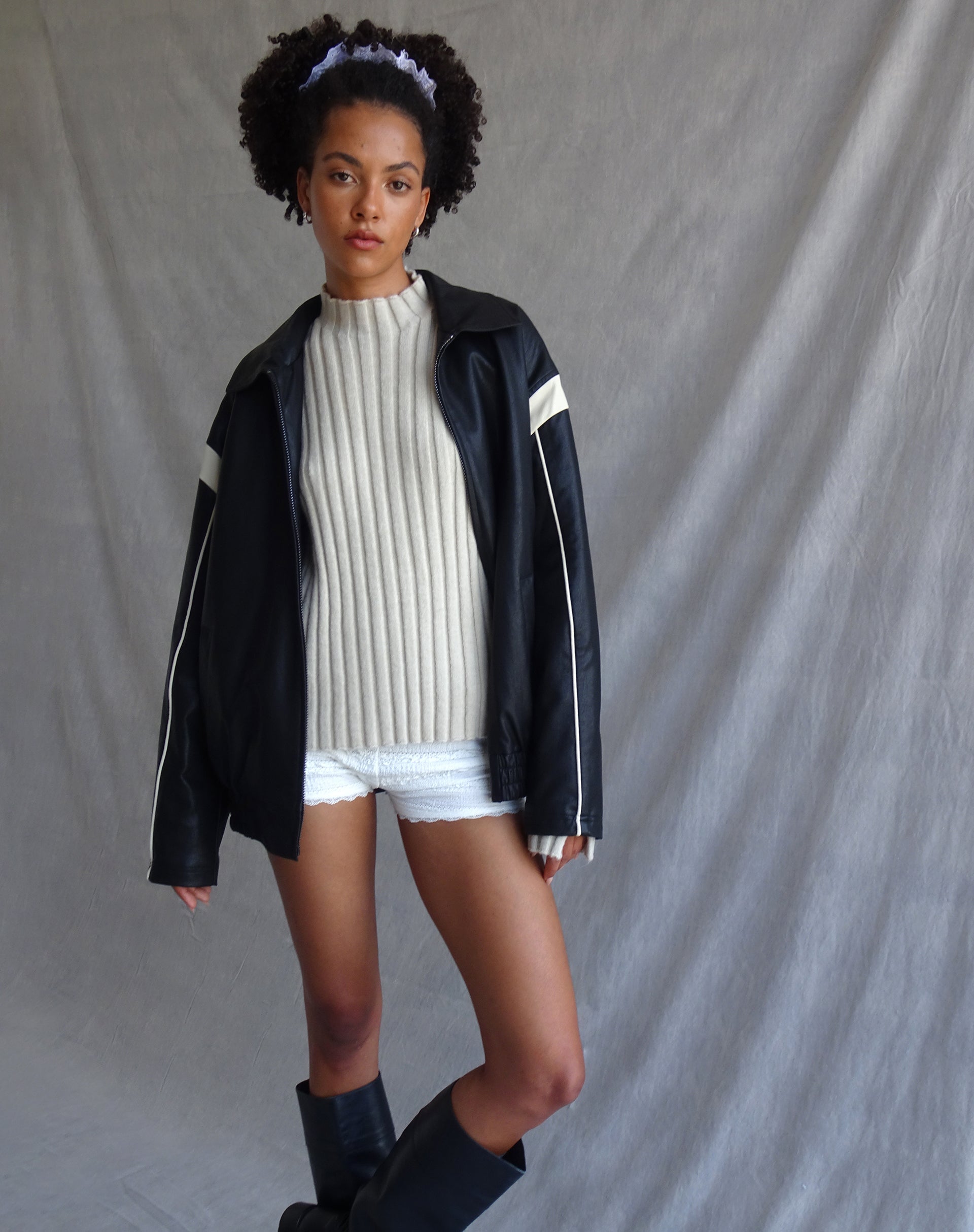 Immagine di Judah - Maglione oversize a costine in ecru