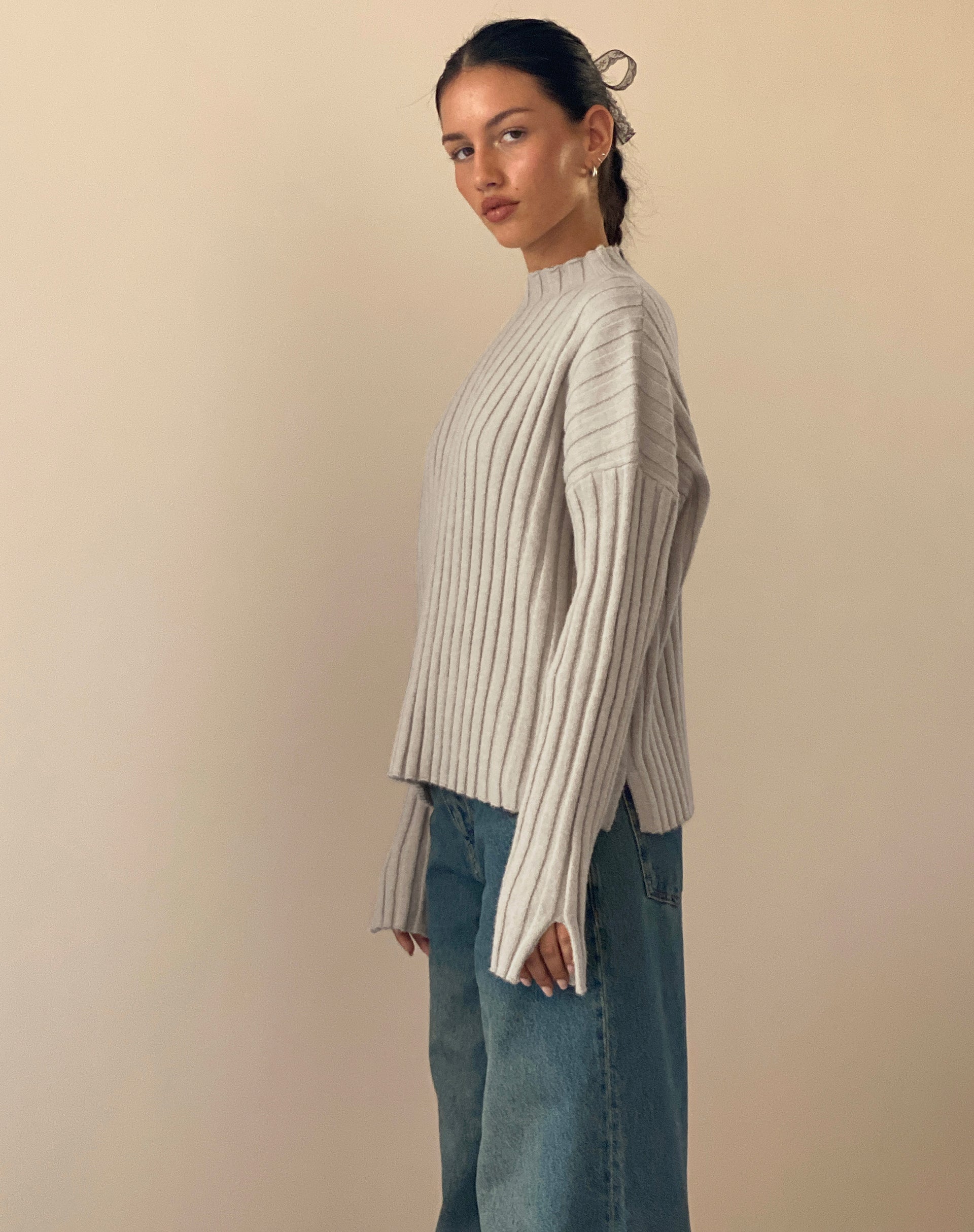Immagine di Judah - Maglione oversize a costine in ecru