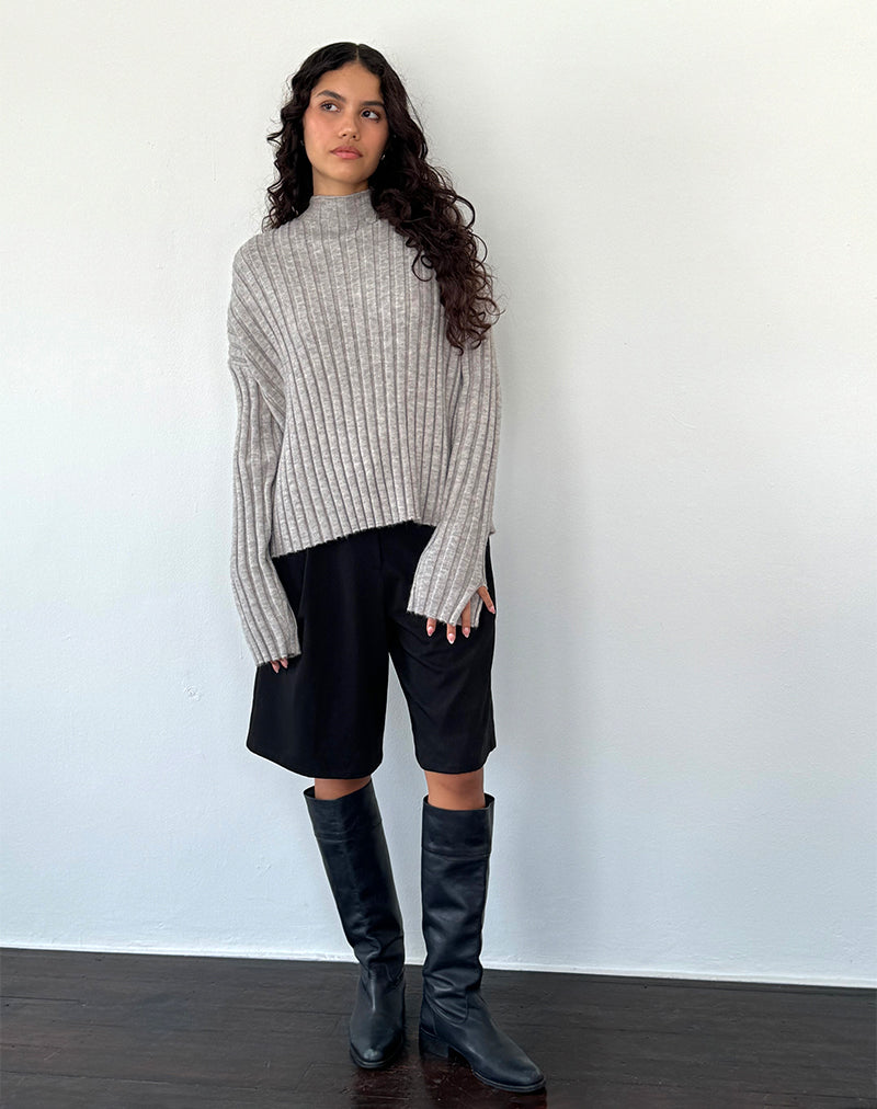 Immagine di Judah - Maglia a coste oversize di colore grigio chiaro