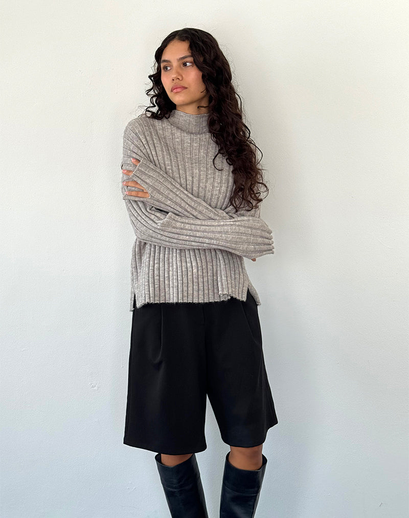 Immagine di Judah - Maglia a coste oversize di colore grigio chiaro