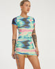 immagine di Julep Mini Dress in Multi Blur Orb Navy