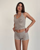 Immagine di Sera Shorts in Jersey a righe Neutro Marrone