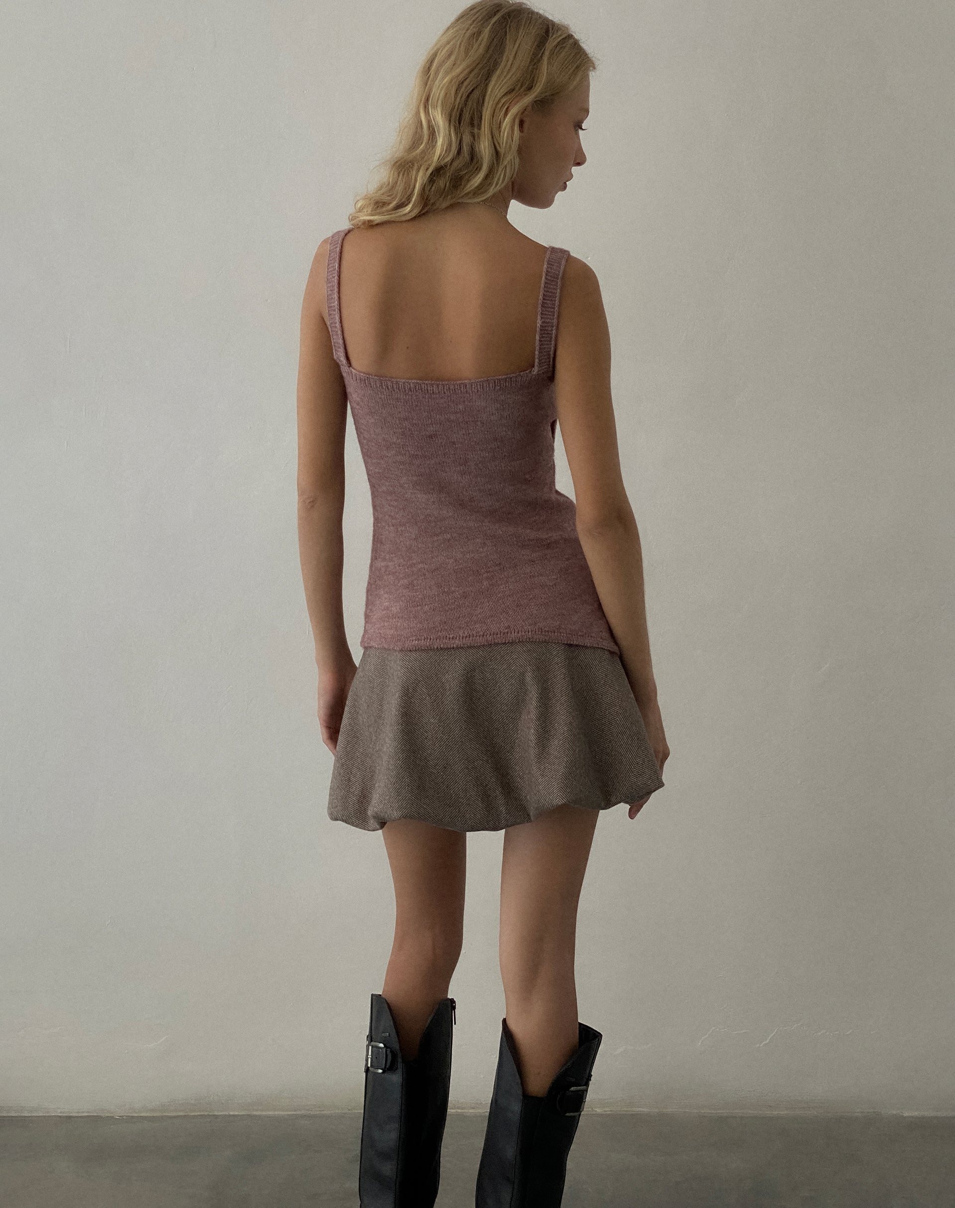 Immagine di Juliet Rosette Cami Top in maglia marrone