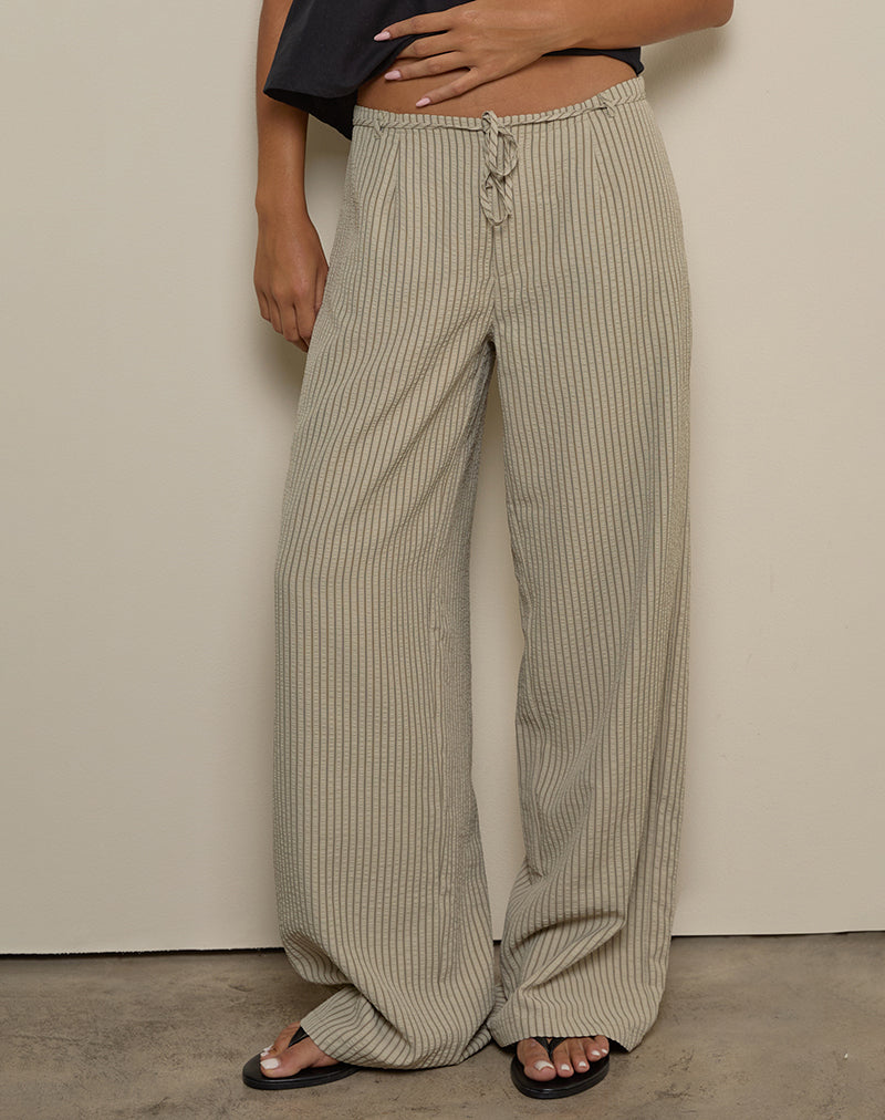 Immagine di Juria - Pantalone a righe neutre color kaki