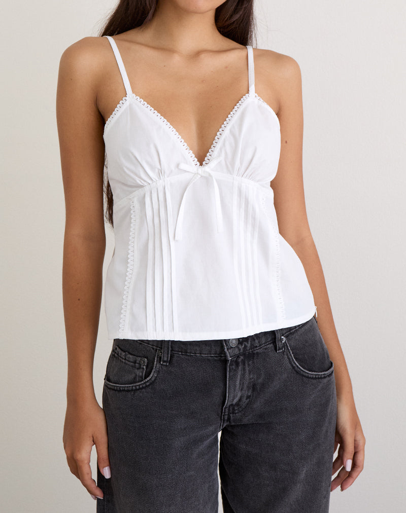 Top Jepuni in popeline bianco