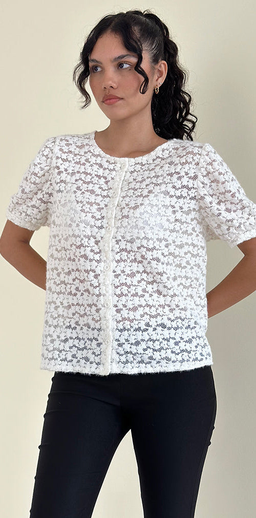 Immagine di Kaelyn Top in pizzo Dahlia Avorio