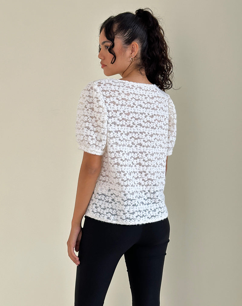 Immagine di Kaelyn Top in pizzo Dahlia Avorio