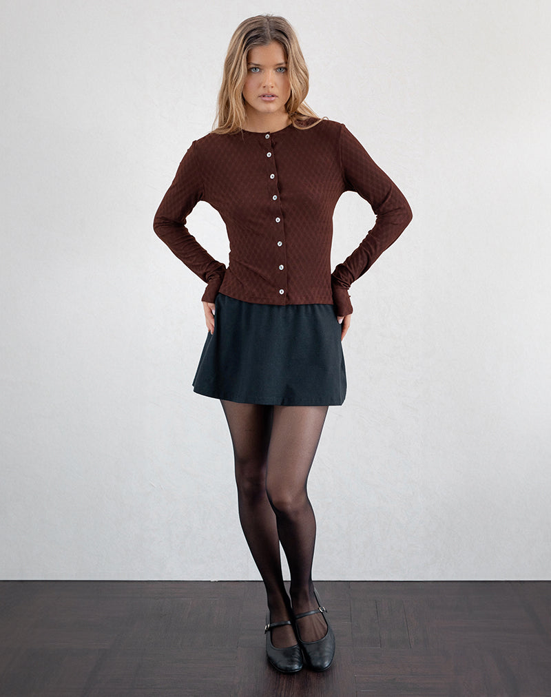 Immagine della camicia Kahula in maglia argyle marrone