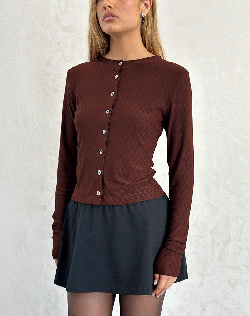 Immagine della camicia Kahula in maglia argyle marrone