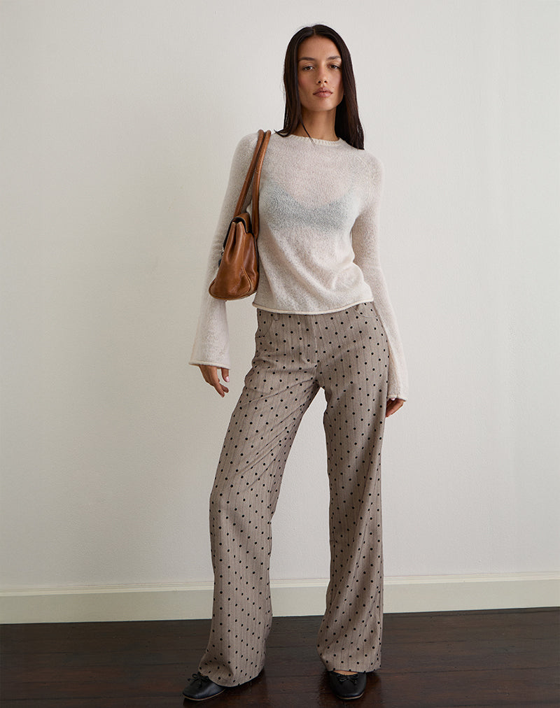 Immagine di Kaleo Roll Edge Jumper in maglia Ecru
