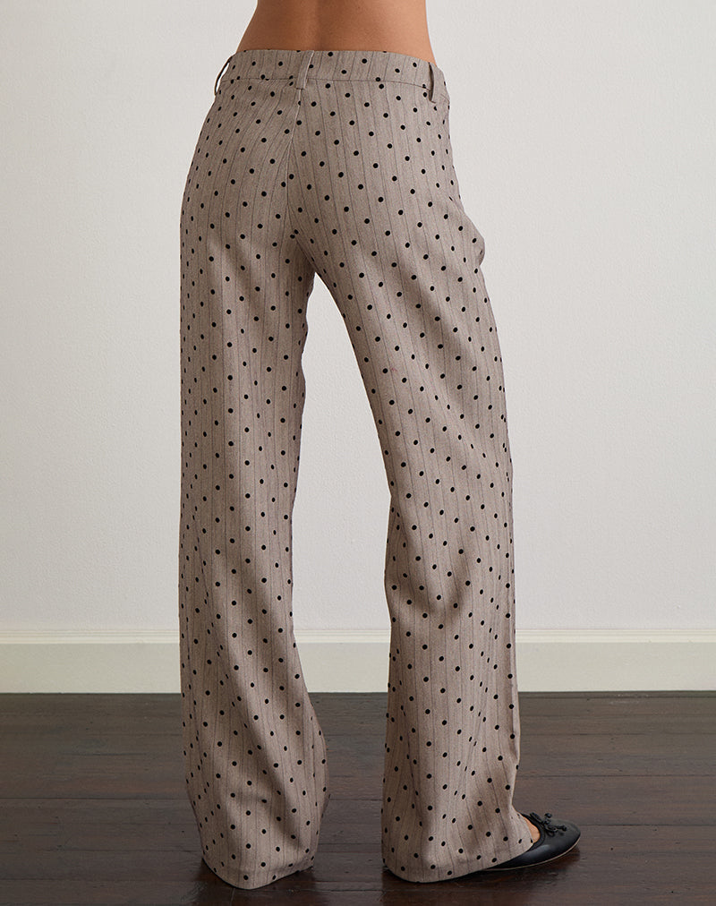 Immagine dei pantaloni Tatina in beige con gessato a pois