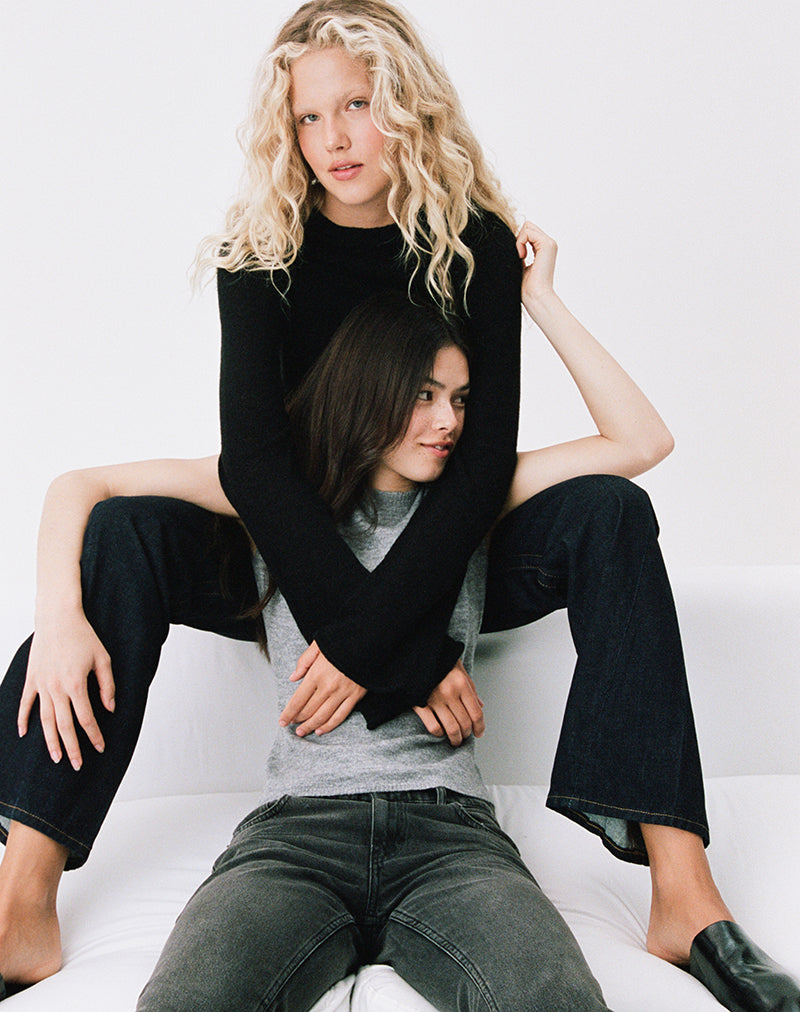 Immagine del maglione Kaleo Roll Edge Jumper in maglia nera