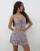 Immagine di Kalilo Top in pizzo in blu rosso floreale