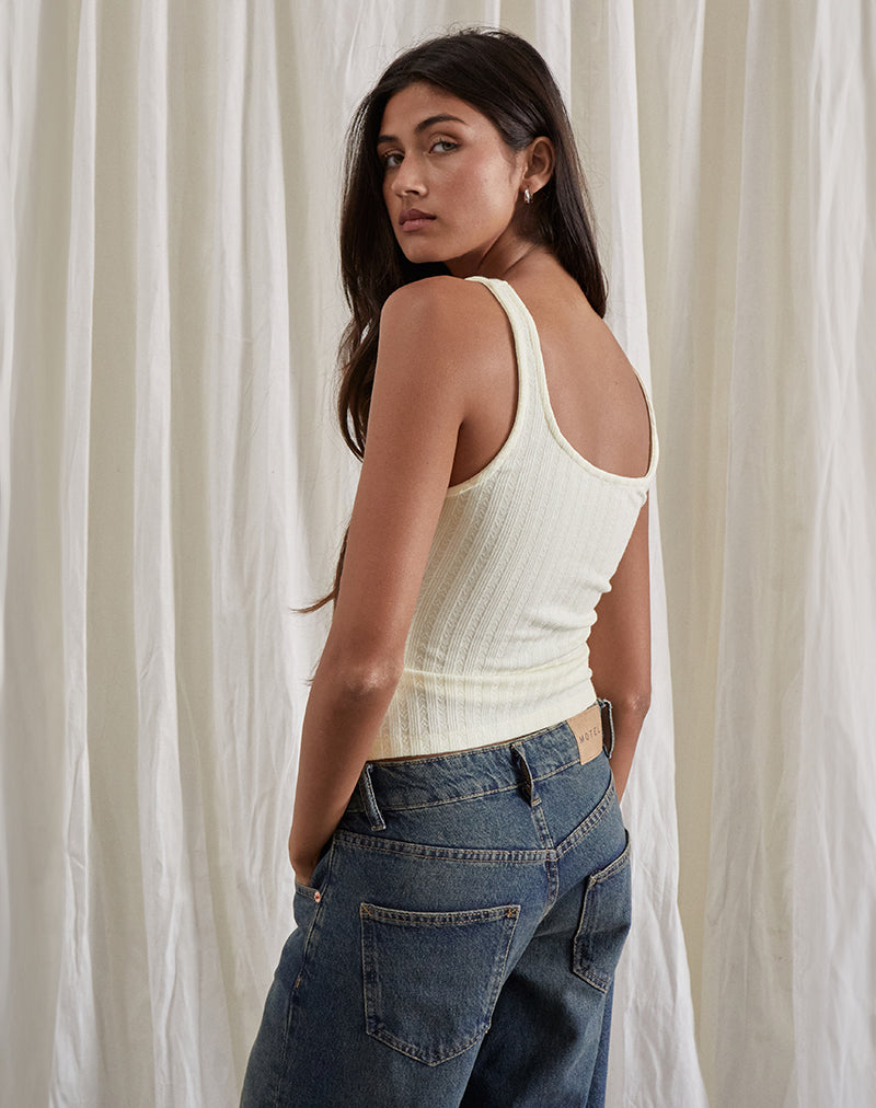 Immagine di Kalinda Gilet Top in Pointelle Avorio