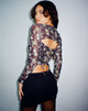immagine di Kalula Crop Top a manica lunga in verde floreale