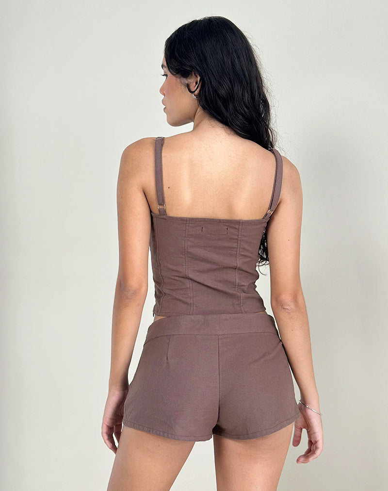 Immagine di Blazy Tie Short in Linen Taupe
