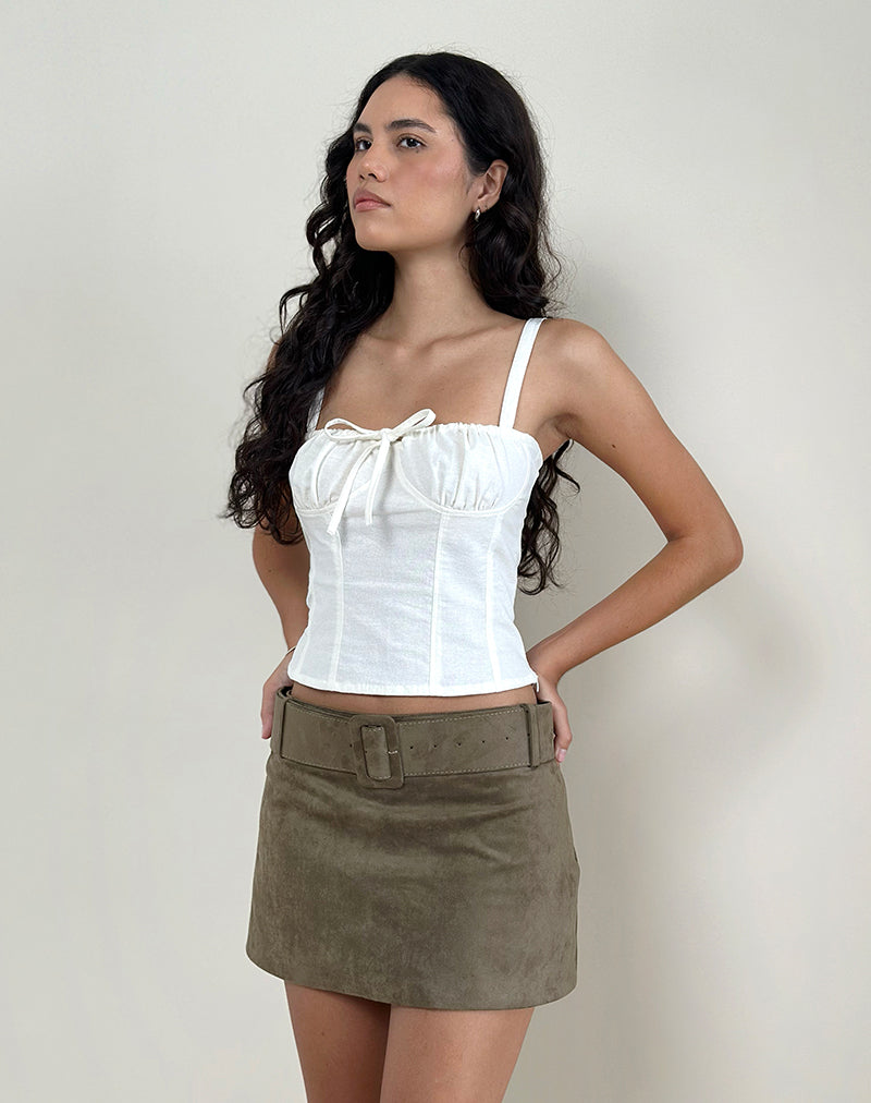 Top cami Kamden in lino avorio
