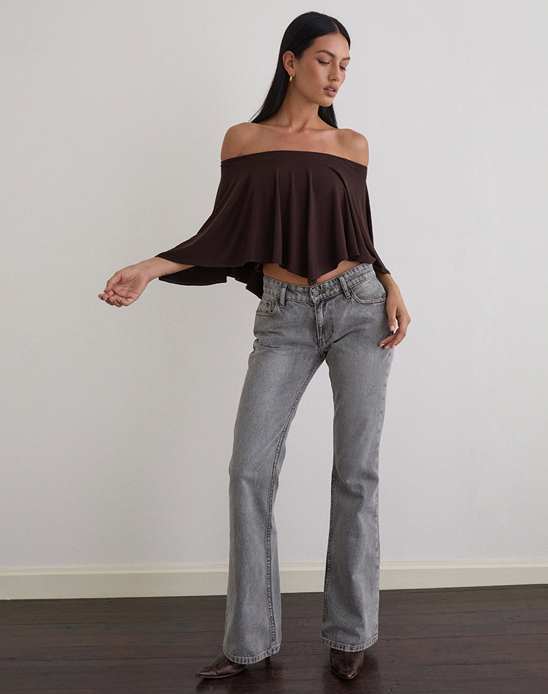 Immagine di Kanela Slouch Poncho in Jersey Cioccolato amaro