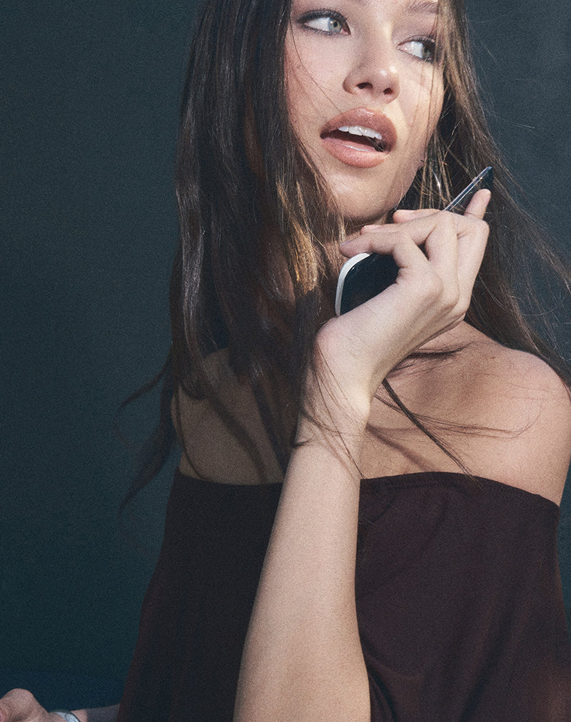 Immagine di Kanela Slouch Poncho in Jersey Cioccolato amaro