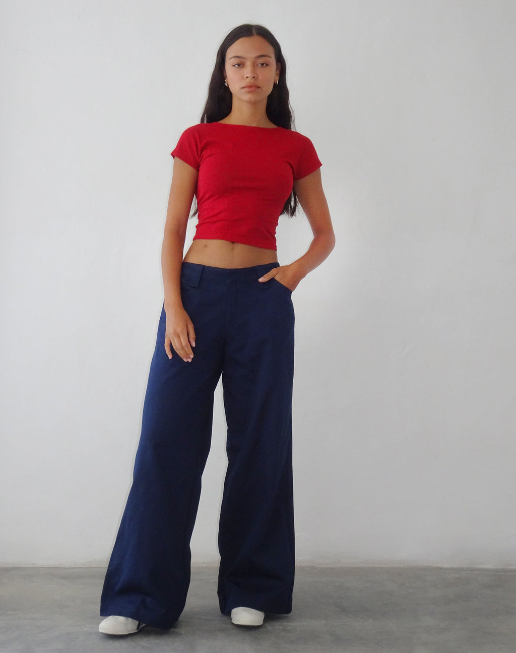 Kaomy - Pantalone a gamba larga in blu