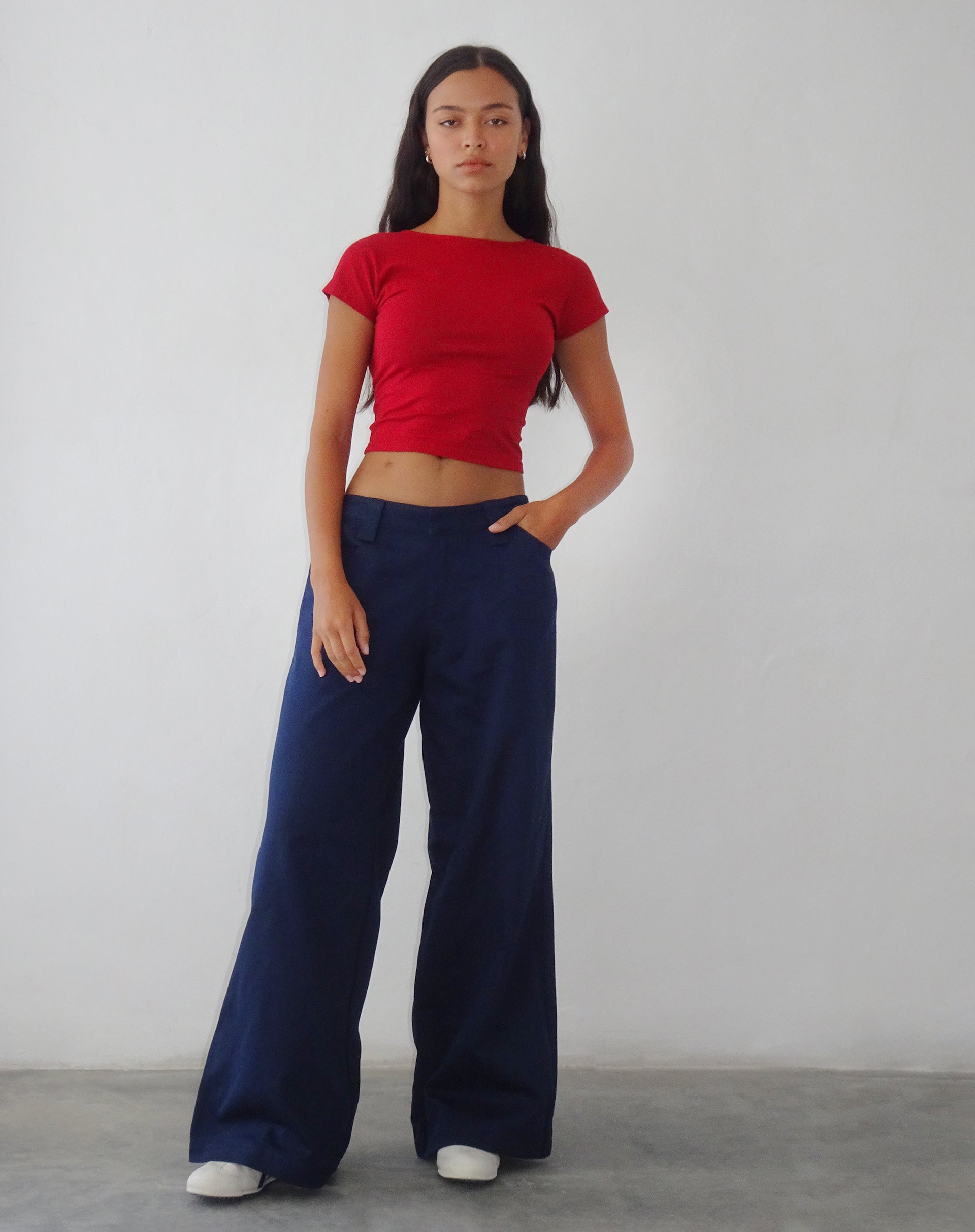 Immagine di Kaomy - Pantalone a gamba larga in blu scuro