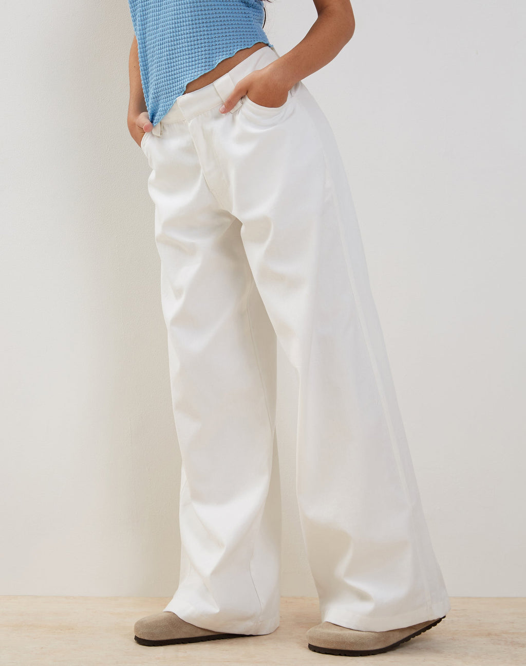 Kaomy - Pantaloni a gamba larga in bianco