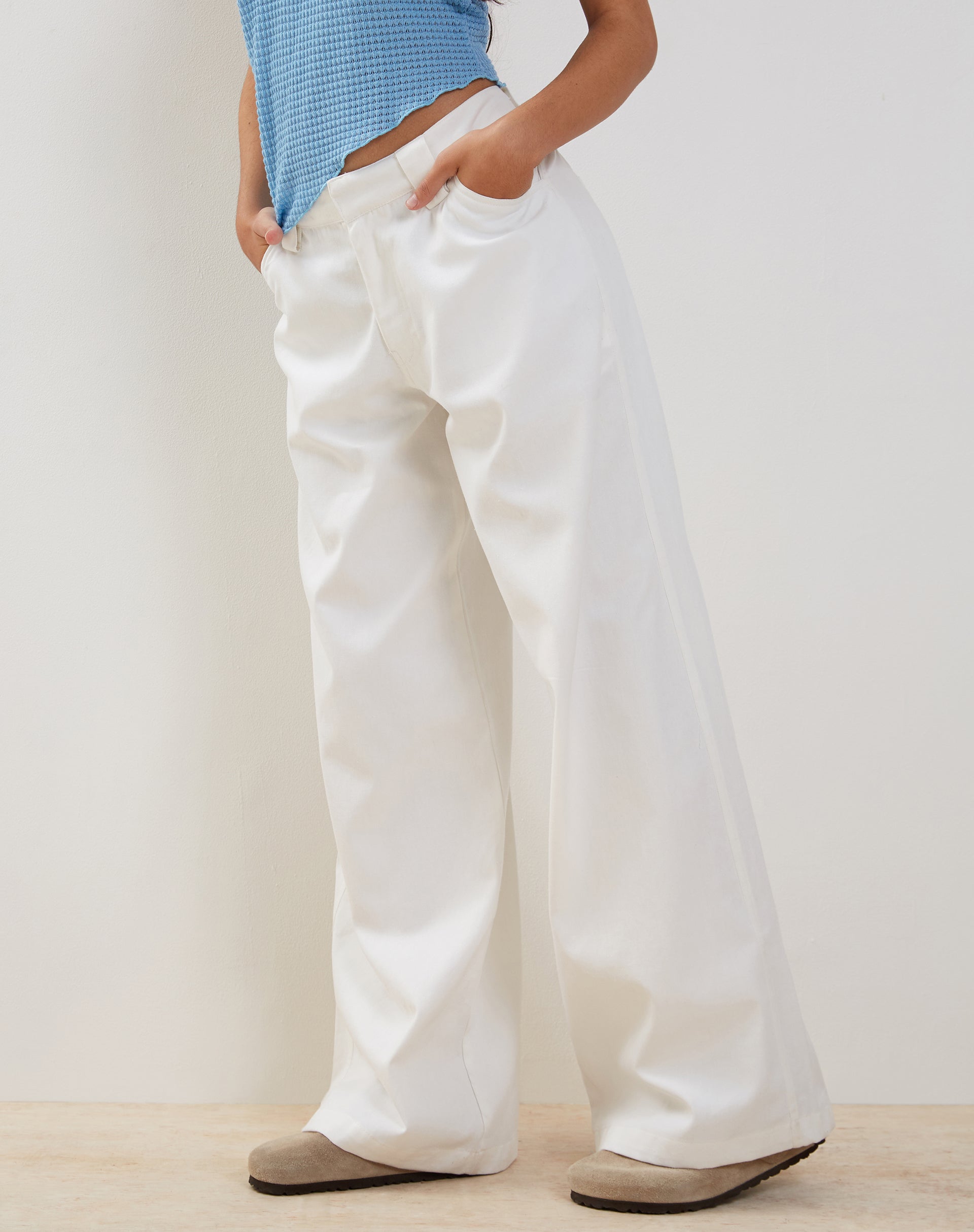 Immagine di Kaomy Pantalone a gamba larga in bianco