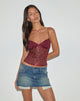 Immagine di Karachi Triangle Cami Top in paillettes Borgogna