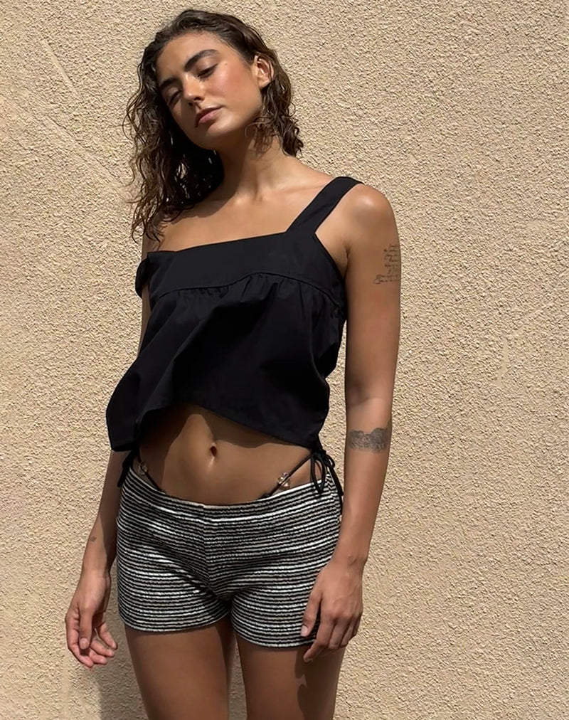 Immagine di Karana Peplum Top in Popeline Nero